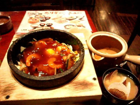 あんかけをかけた石焼