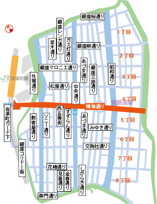 晴海通りの地図