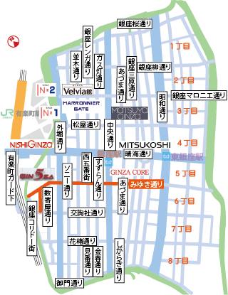 銀座みゆき通りの地図